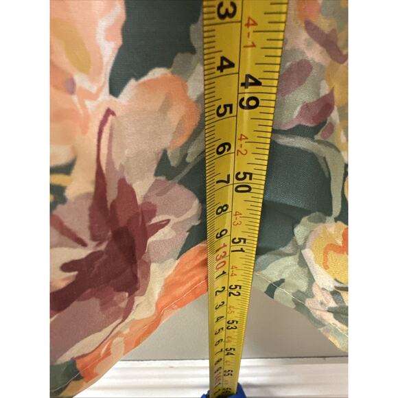 World Market Mira Watercolor Floral Maxi Dress‎ S/M Teal & Orange Kaftan Boho - Picture 5 of 7